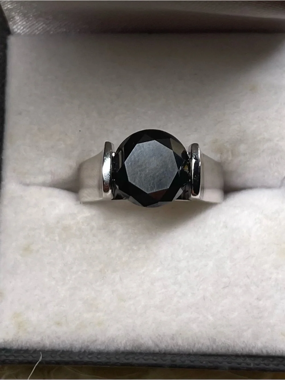 Gorgeous Certified 2.5 Ct. Round Brilliant Cut Black Moissanite Diamond Ring